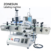 ZONESUN TB-500A automatyczne podwójne boki naklejki etykiety z drukarka kodów kreskowych Jar woda PET okrągła butelka pozycjonowanie i maszyna do etykietowania 2